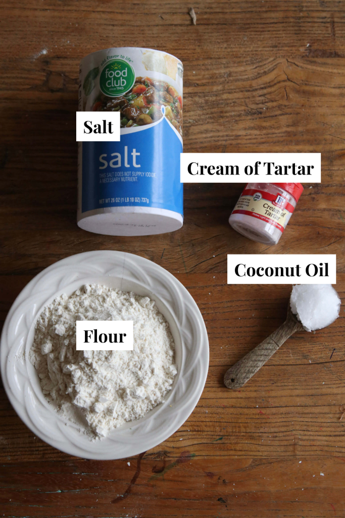 Easy Non-toxic Homemade Playdough ingredients