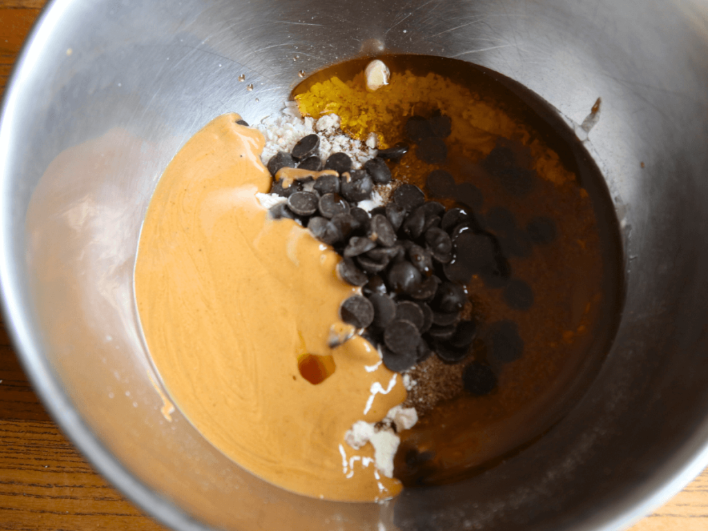 Peanut Butter Protein Balls Ingredients all together in a bowl