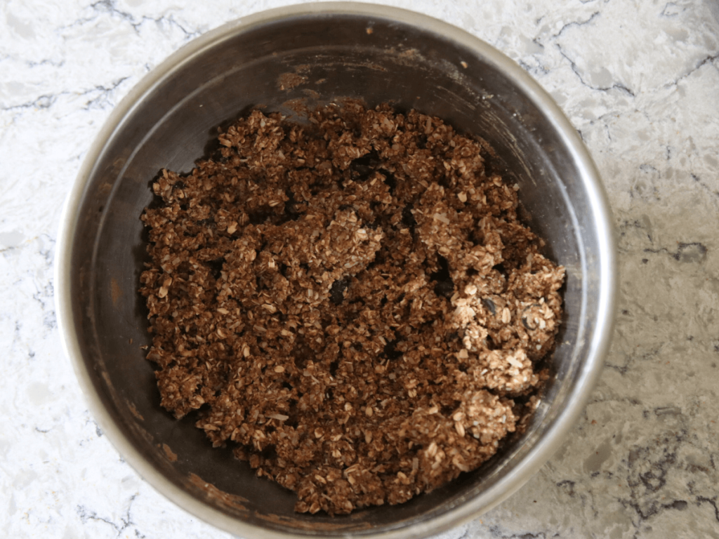 Peanut Butter Protein Balls All Stirred together before rolling them out