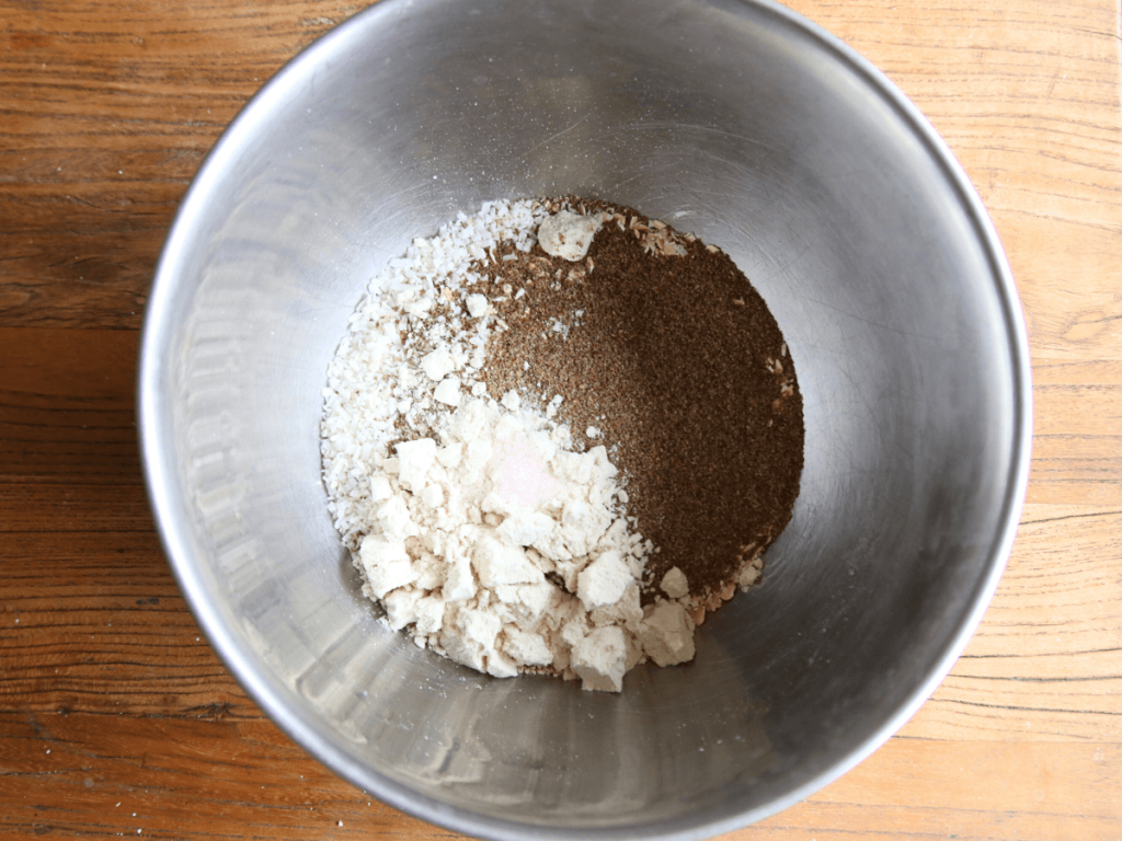 Peanut Butter Protein Balls Dry Ingredients in a bowl