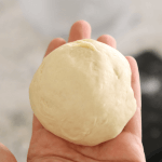 soft sourdough hamburger bun dough raw and formed