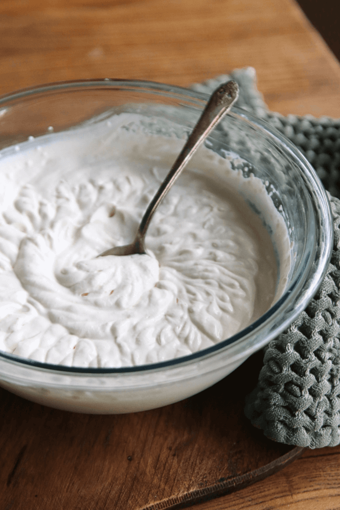 bowl of homemade whipped cream