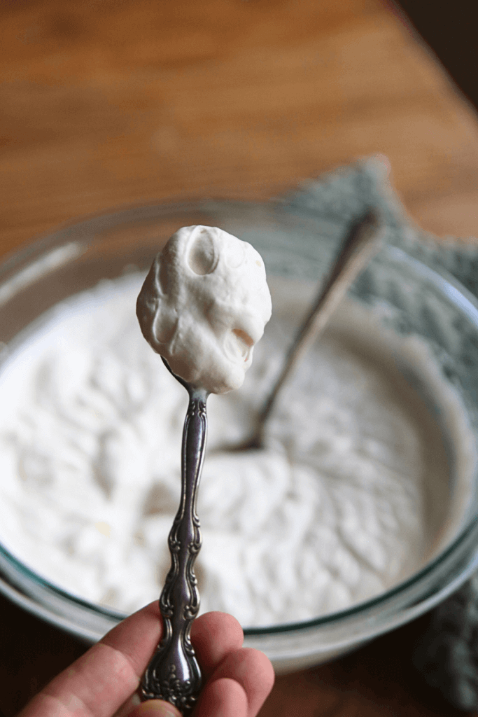 unclose of homemade whipped cream