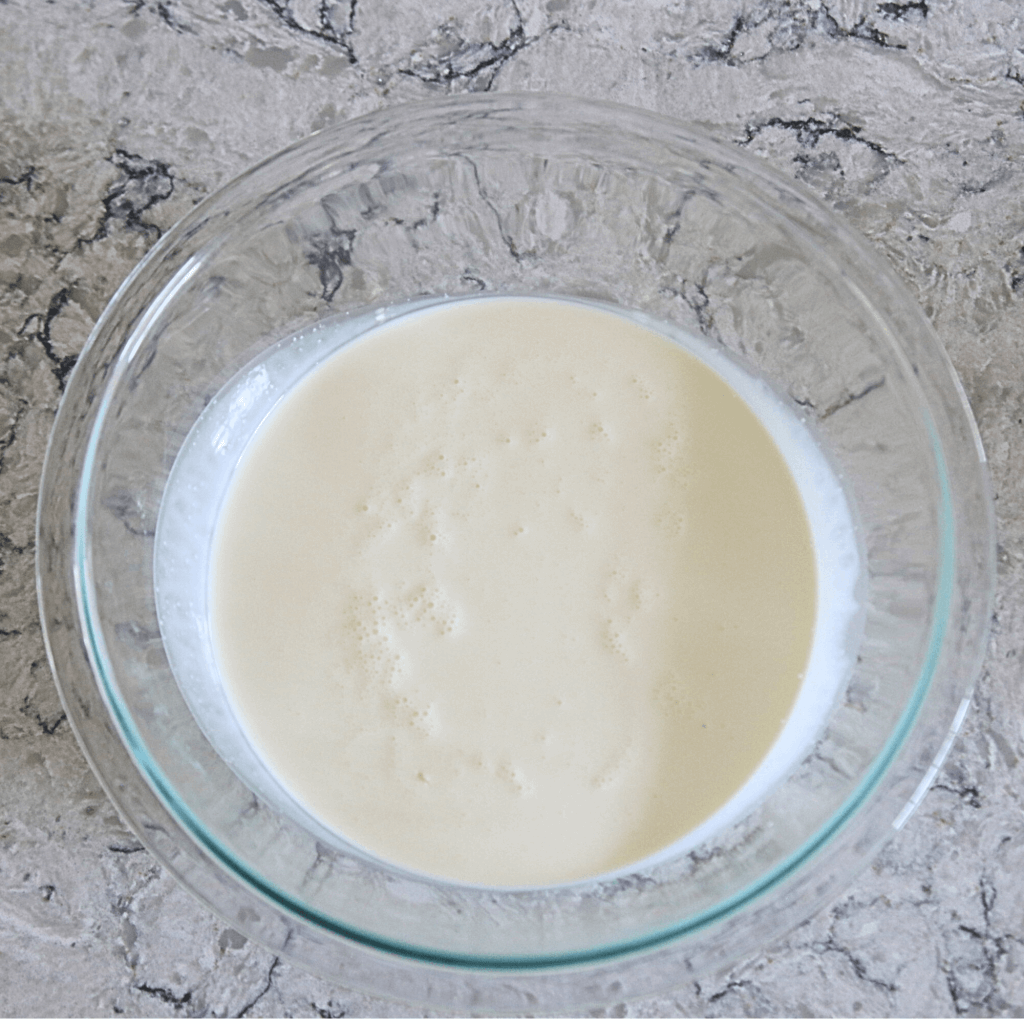 Homemade Whipped Cream with real cream in bowl