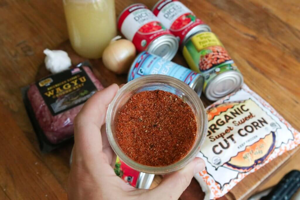 taco soup with homemade taco seasoning