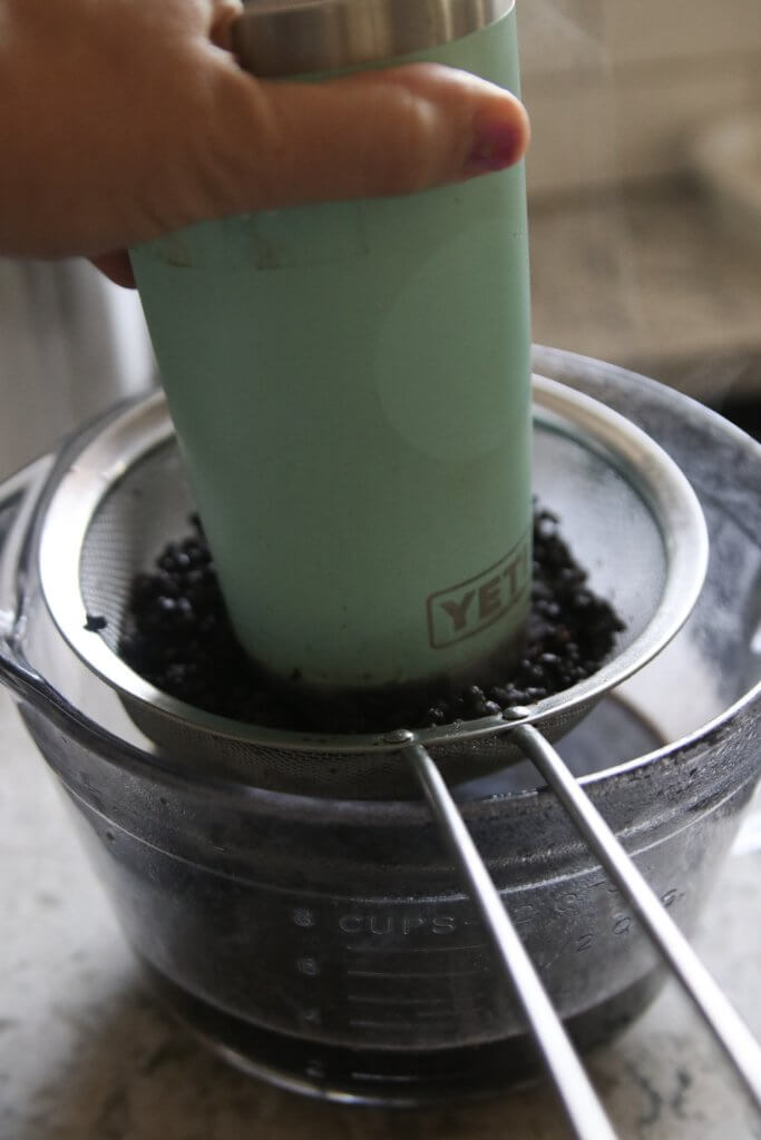 Crushing Cooked Elderberries