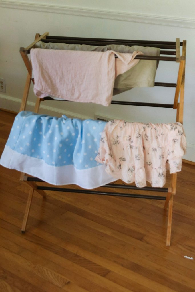 clothes on drying wrack