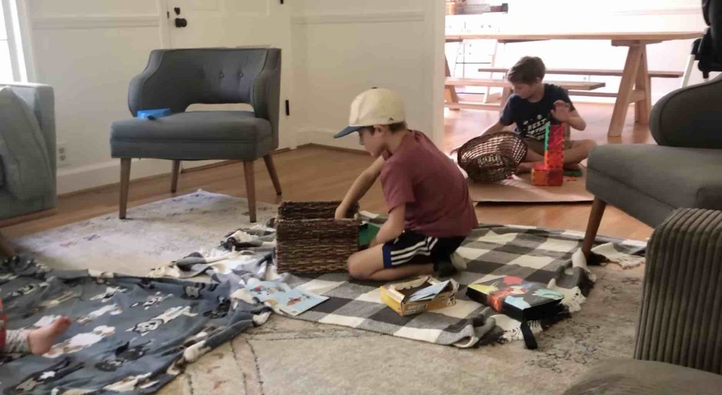 kids playing with toys individually