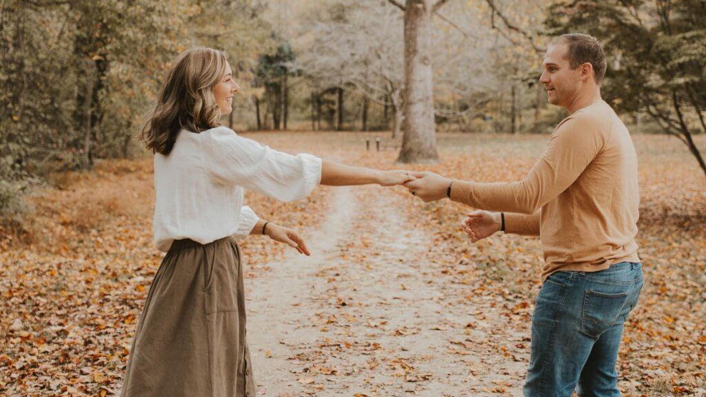 husband and wife dancing together