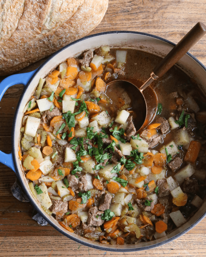 easy beef stew in a pot
