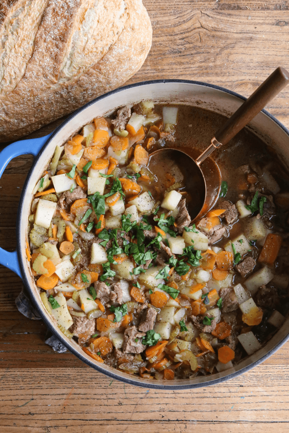 easy beef stew in a pot