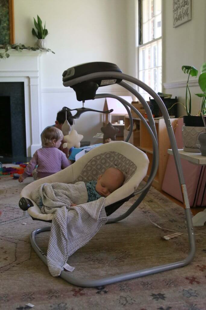 baby in swing