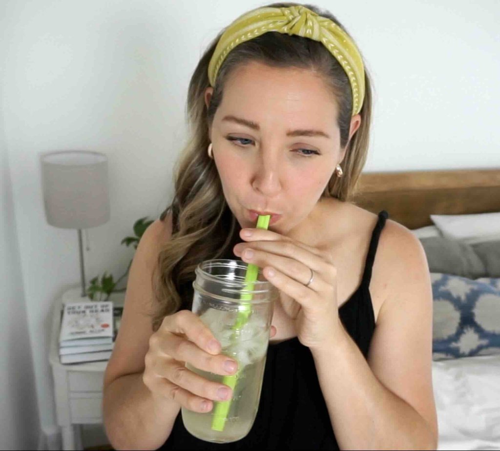 Lana drinking water