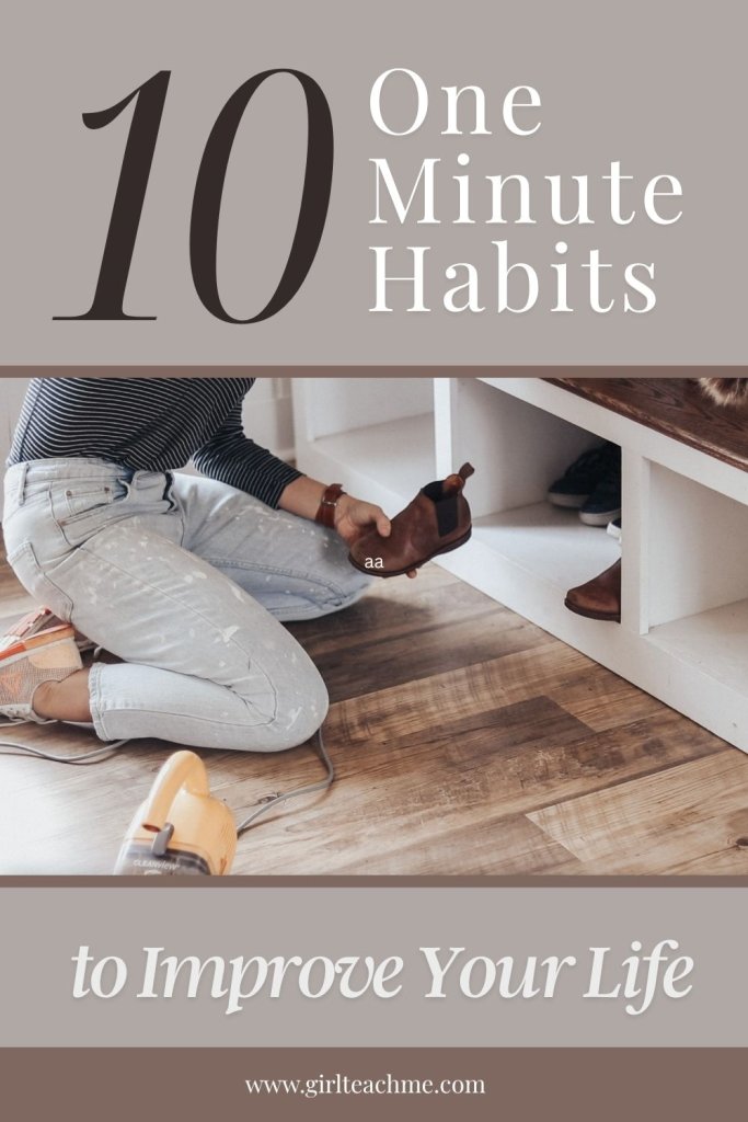 10 one minute habits Pinterest graphic