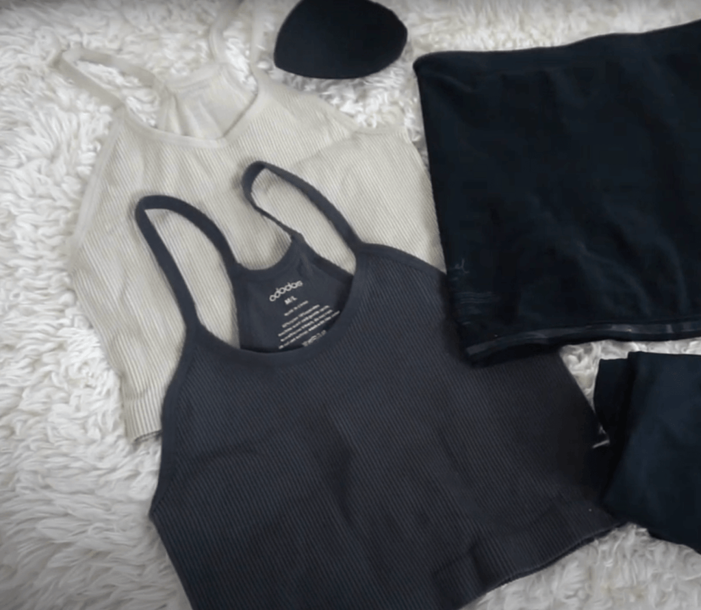 Laying out workout clothes