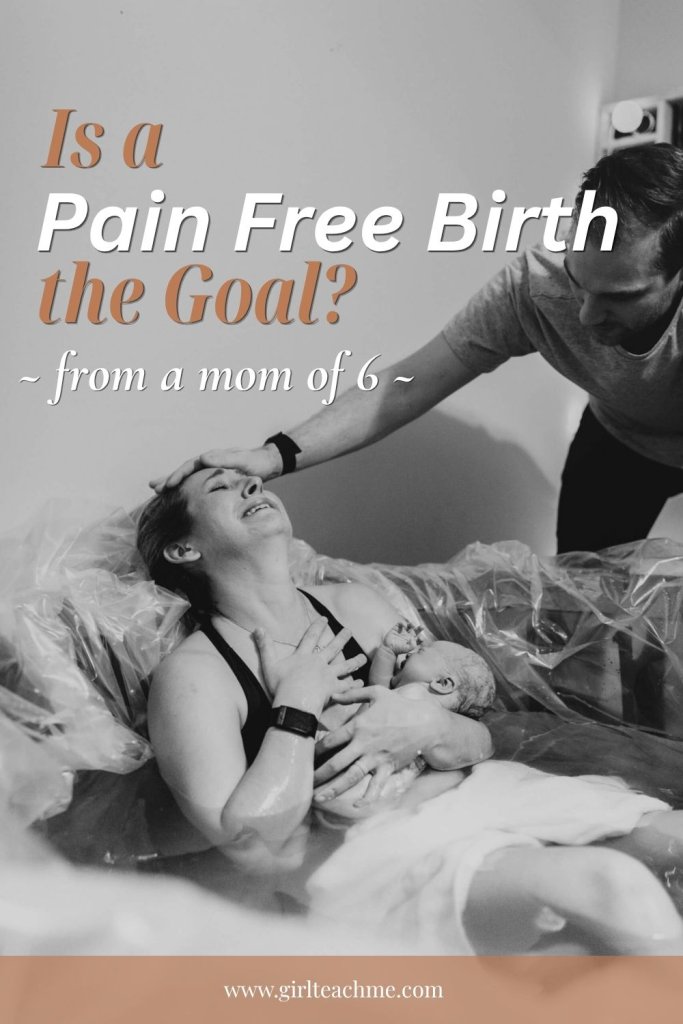 Pain Free birth Pinterest graphic