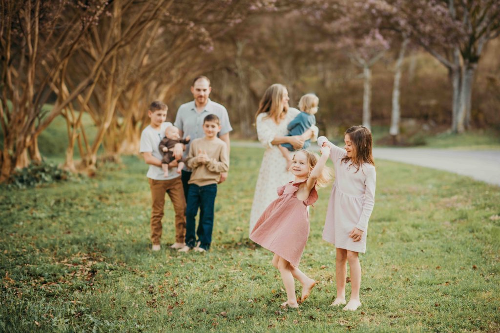 Family smiling together