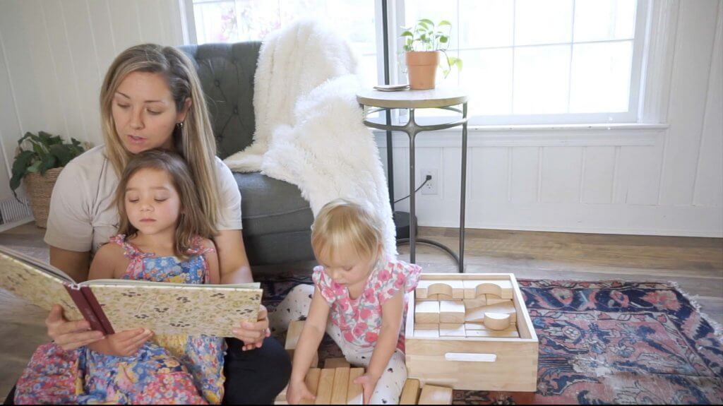 Lana reading to her girls